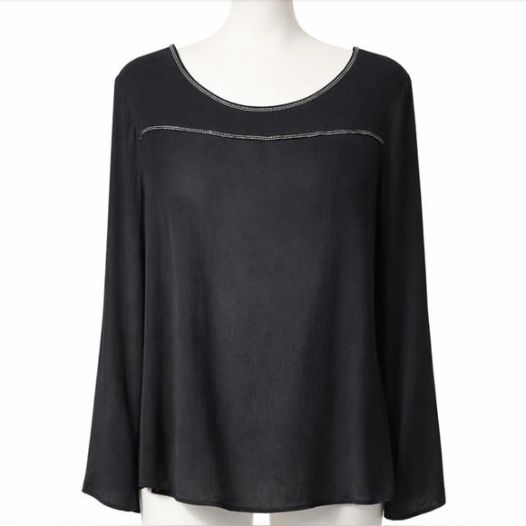 Cream Tops - NWOT Black Women's Blouse with Beaded Trim from Cream